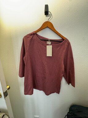 Organic Cotton Relaxed Slub Boatneck Top - Size Medium (M)